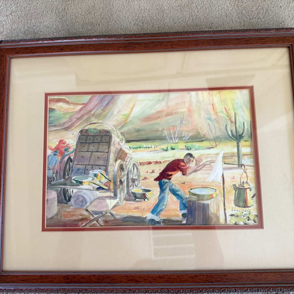 Watercolor Painting in Glass Frame